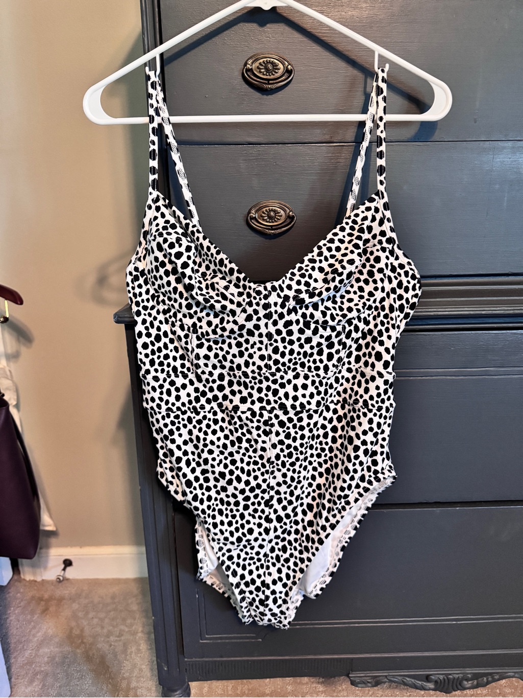 Michael Michael Kors Black And White Dalmatian Print One-Piece